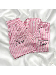 Pyjama Rose à rayure personnalisé