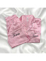 Pyjama Rose à rayure personnalisé